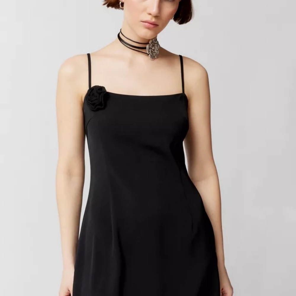 Motel Black Spaghetti Strap Mini Dress